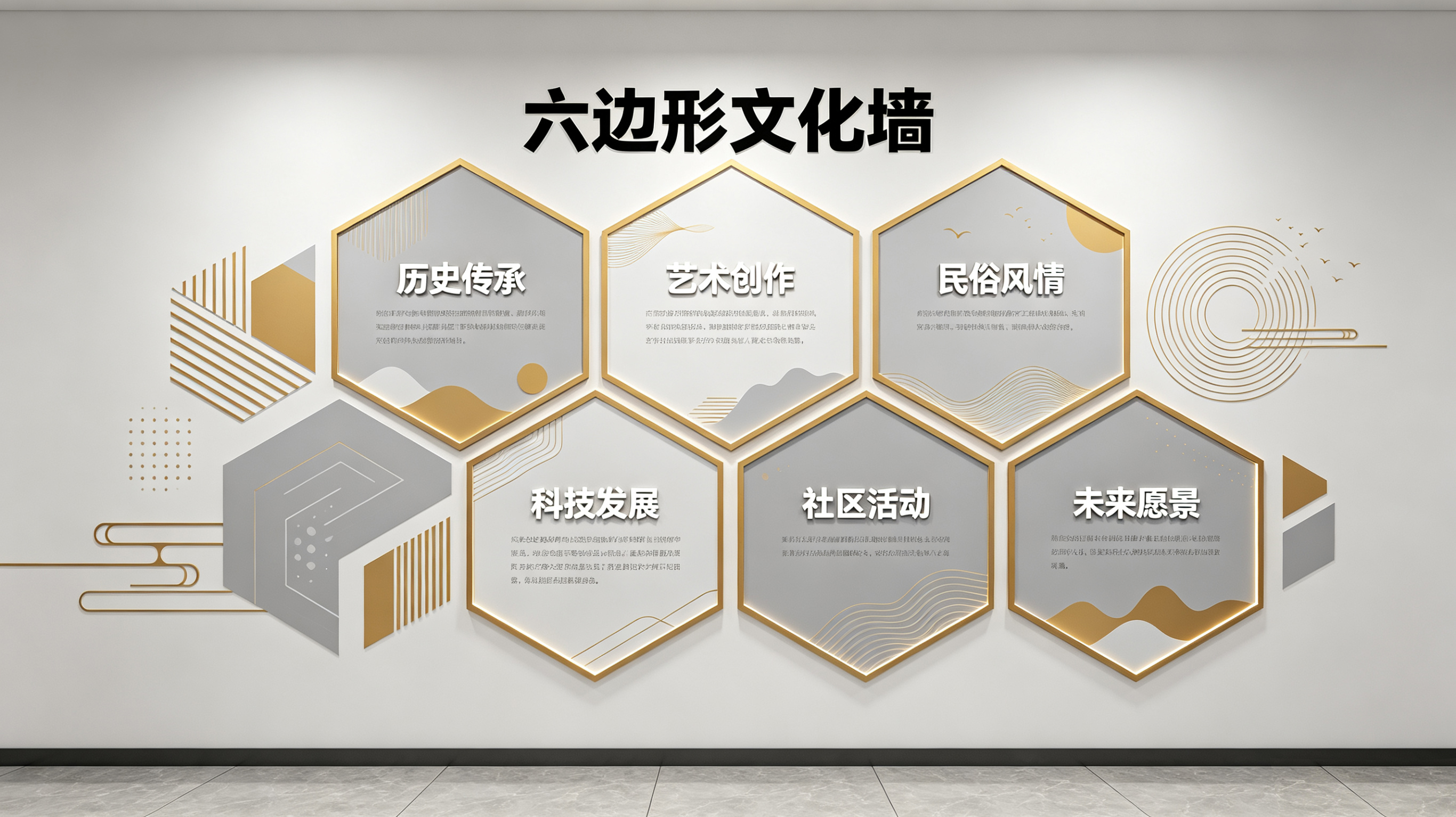 腾冲企业文化墙 | 六边形信息美学